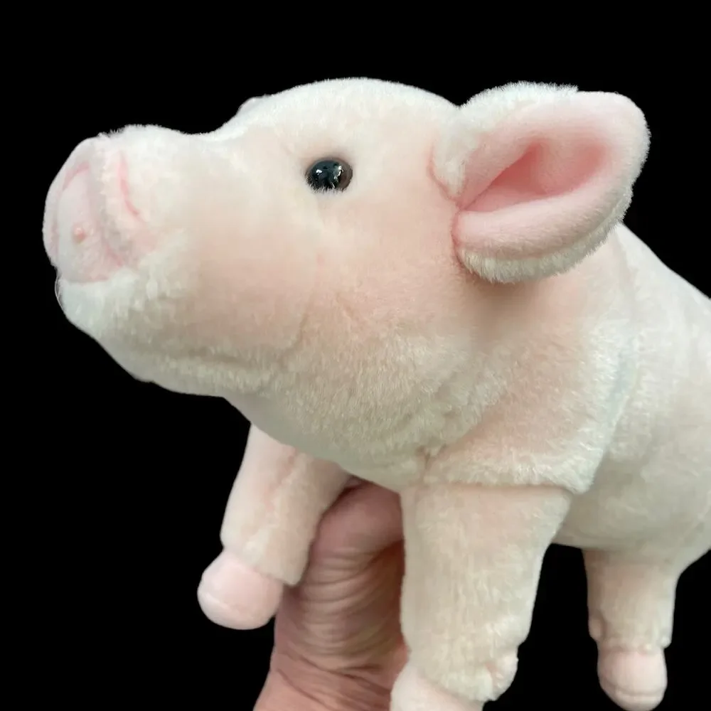 Realistic Pig Plush Pink Piglet Rigid Stuffed Animal No Tush Tag Stiff Toy READ